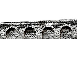 Tvrzená pěna - zeď kamenné kvádry s arkádami šikmá 370x85/125mm