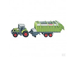 Kovový model Siku 1:87 - traktor Class Axion 850 se silážním vozem - hračka pro děti od 3 let