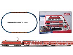 Vlak příměstské osobní dopravy s el. lokomotivou a 2 patrovými vozy