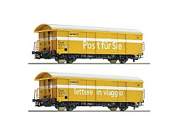 Set dvou žlutých poštovních vozů Z2, SBB s koncovými světly