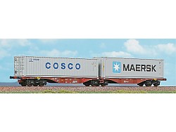 dvojitý kontejnerový vůz ČD Cargo Sggmrss + COSCO + MAERSK 