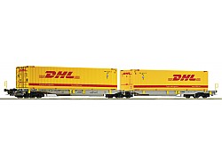 kontejnerový vůz se 2 kontejnery DHL, AAE
