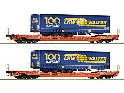 Set 2 Kontejnerových vozů LKW Walter T5, 100 Years LKW Walter