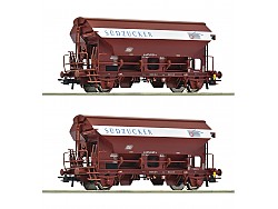 Set dvou výsypných vozů DB s posuvnou střechou