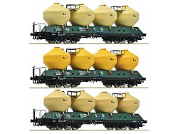 Set tří vozů ČSD Raj na cement