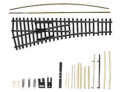 Výhybka levá EW1 15°/129,5mm, stavebnice
