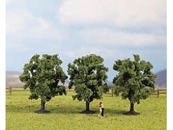 Ovocné stromy zelené 8 cm vysoké - sada 3 ks