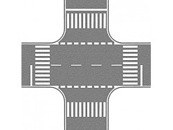 Silnice šedá křižovatka 22 x 22 cm - 1 ks