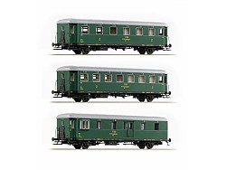 Set 4 osobních vozů Be/Ce Rybák ČSD se služebním vozem Dsd ČSD